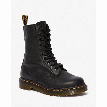 Dr Martens Női 1490 Virginia Bőr Mid Cut Calf Bakancs Fekete